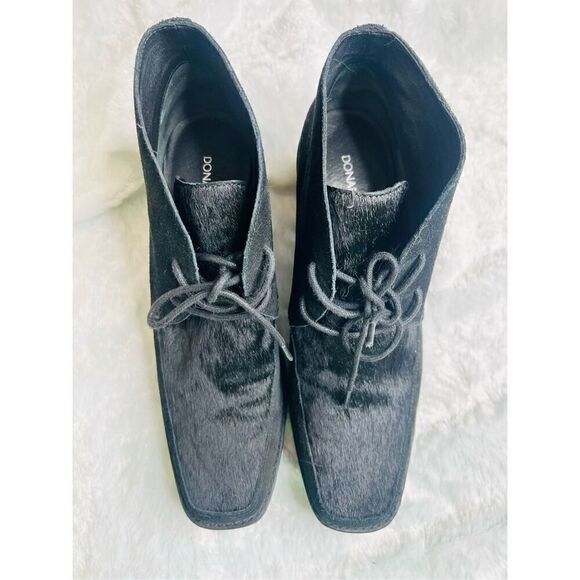 Donald J Pliner Dakota Womens Black Suede calf hair Wedge Ankle Booties Size 9M - Picture 4 of 8
